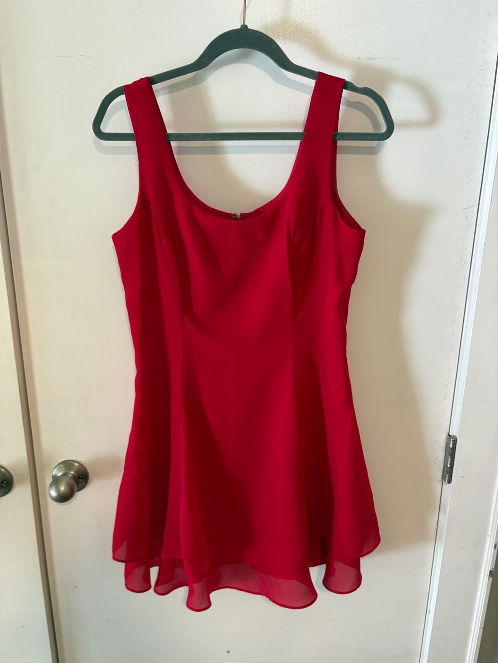 Vintage Red Flounce Mini Dress